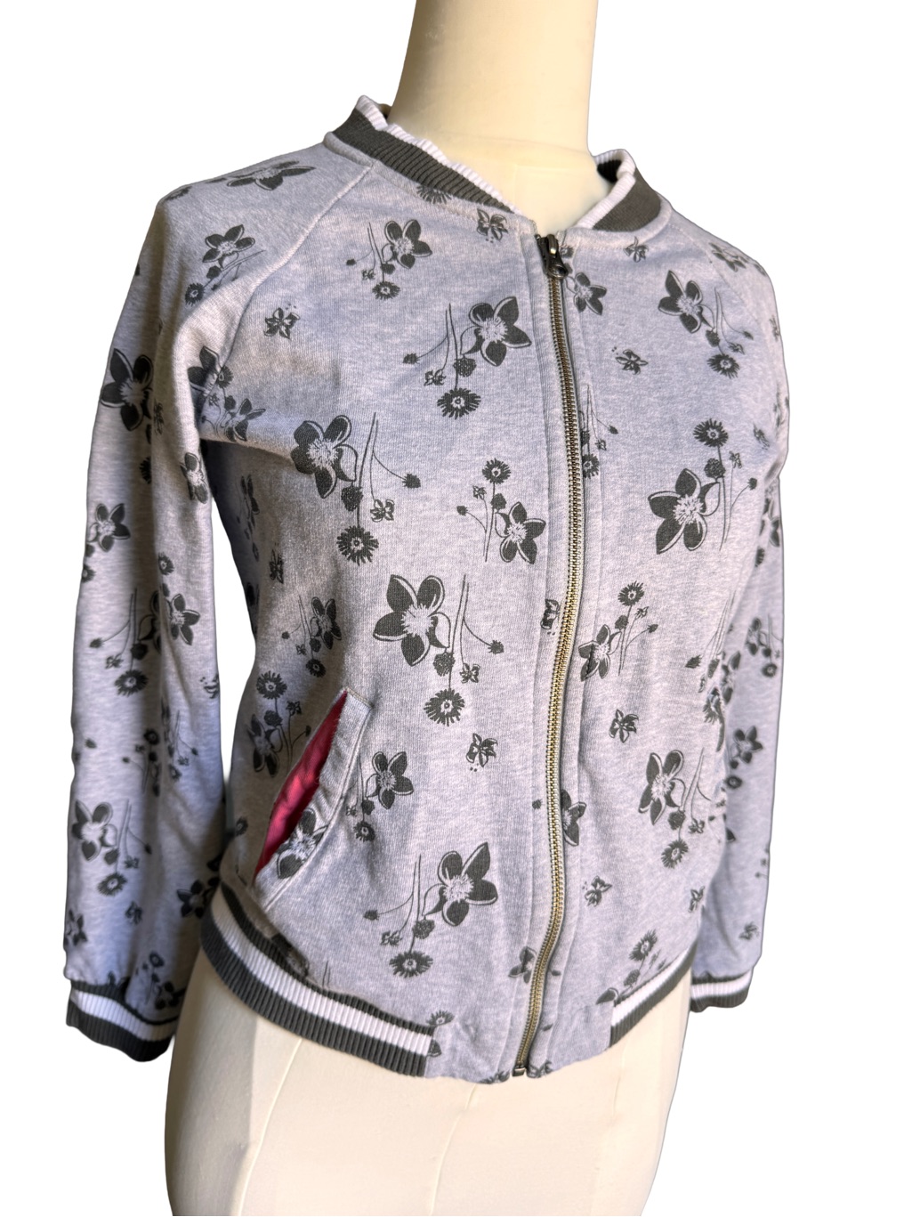 Hanna Andersson Floral Bomber Jacket Size 150 (Approx. 1213y)